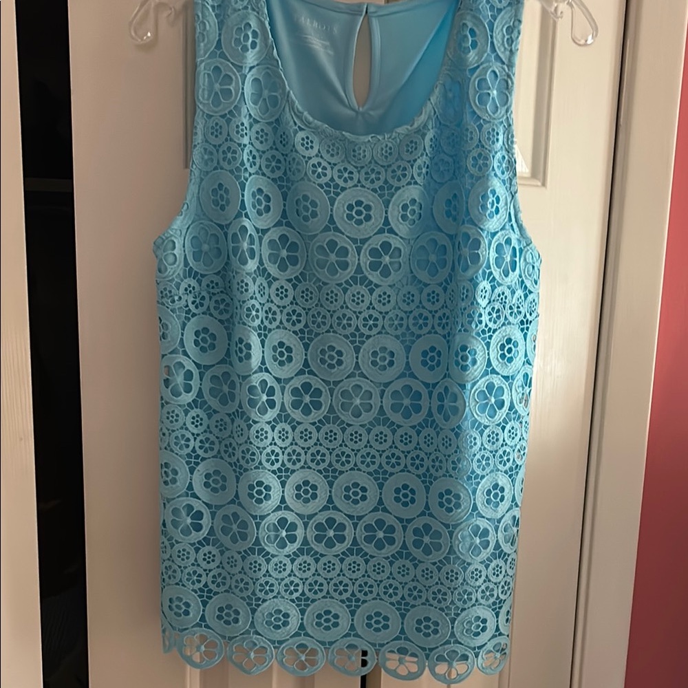 Blue Sleeveless Lace Top